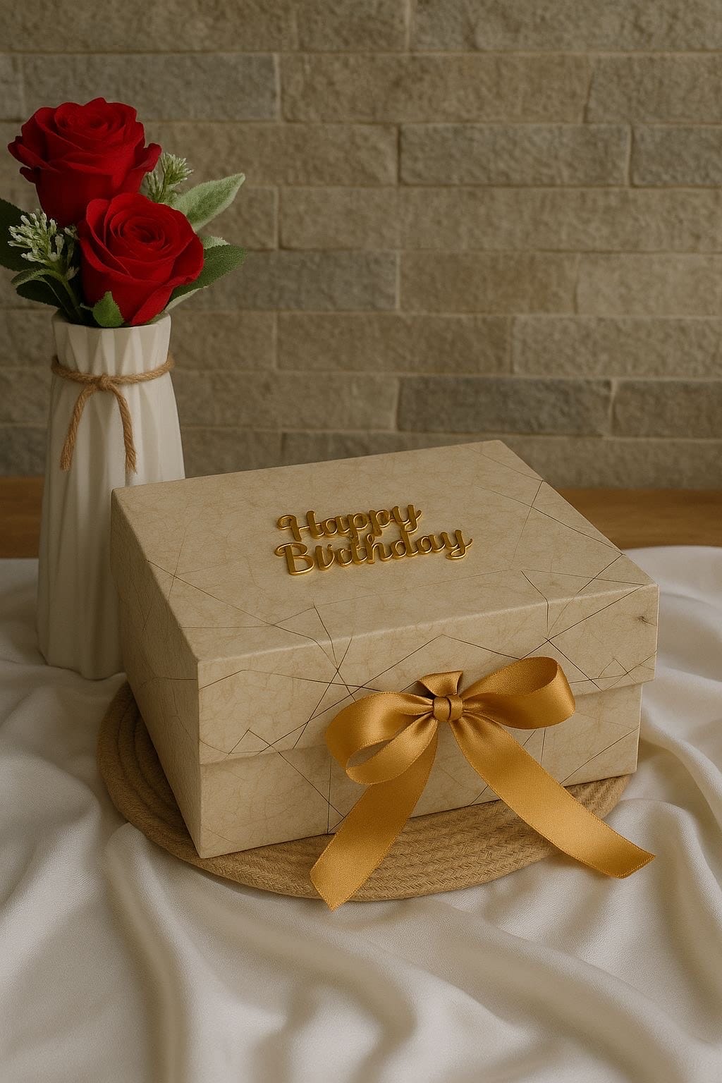 Golden Ribbon Birthday Box