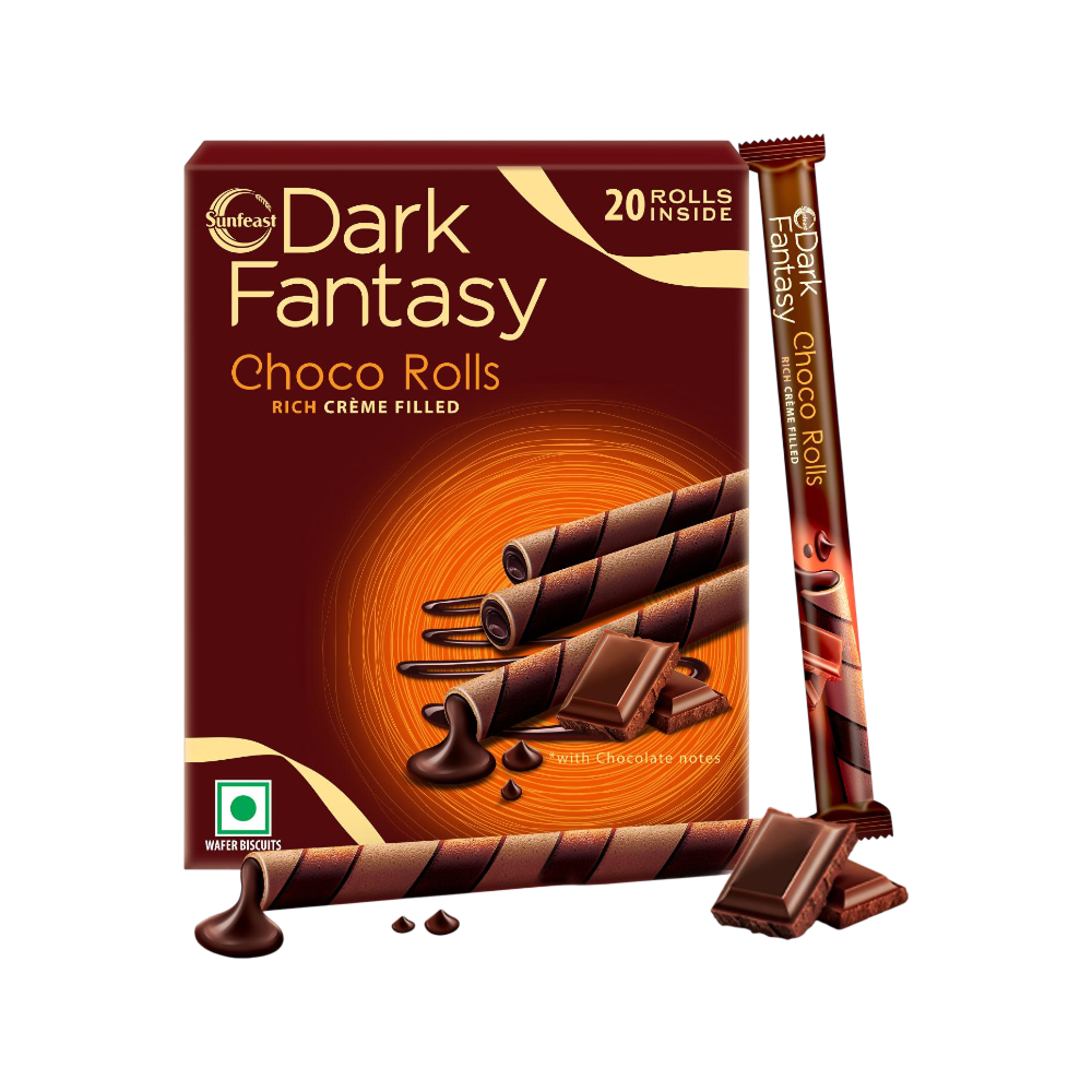 Sunfeast Dark Fantasy Rich Creme Filled Choco Wafer Roll 180 g
