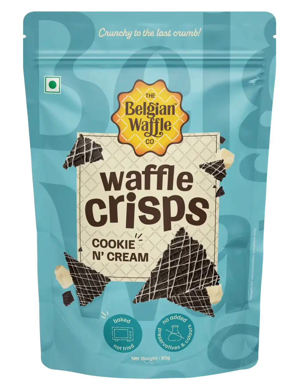 The Belgian Waffle Co Cookie & Cream Waffle Crisps | Crunchy Dessert Treat