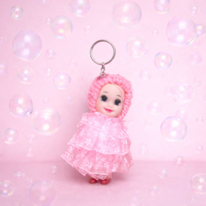 CUTE PINK DOLL KEYCHAIN
